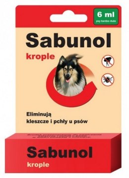 Sabunol Krople przeciw pchłom i kleszczom dla psa 6ml