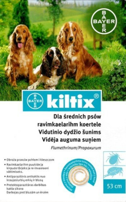 Kiltix obroża przeciw pchłom i kleszczom dla średnich psów 53cm