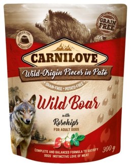 Carnilove Dog Wildboar & Rosehips - dzik i owoce dzikiej róży saszetka 300g