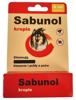 Sabunol Krople przeciw pchłom i kleszczom dla psa 4ml